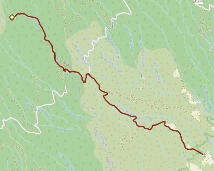 Karte der Wanderung Barranco del Río mit Wasserfall